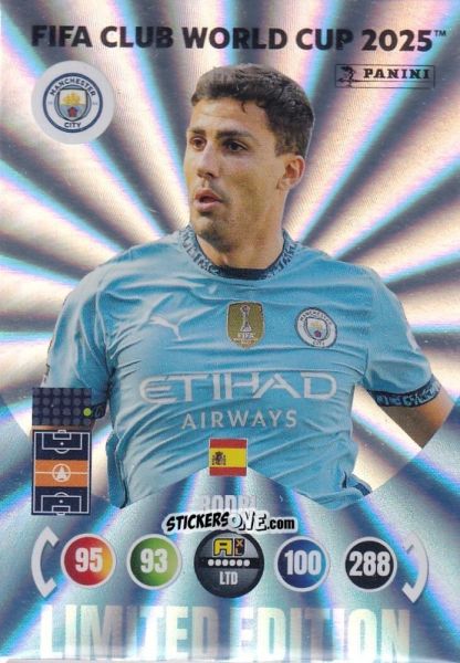 Sticker Rodri - FIFA Club World Cup 2025. Adrenalyn XL n. LE-ROD - Panini