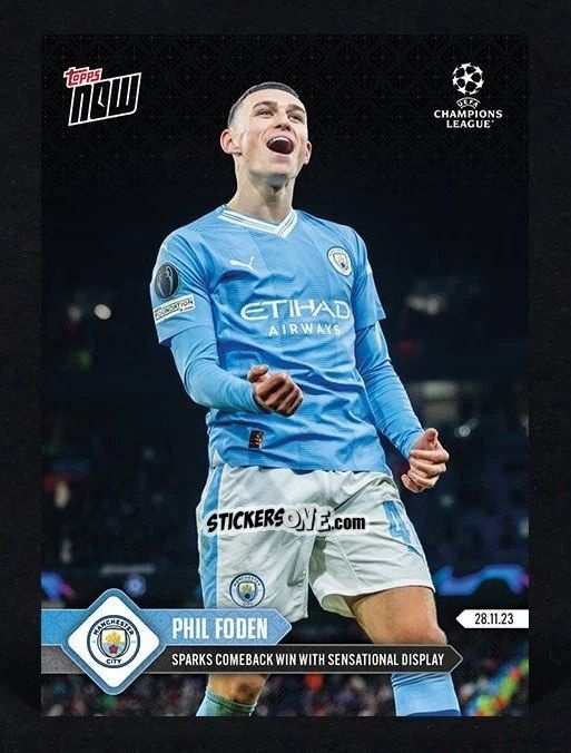 Cromo Phil Foden - Now UEFA Champions League 2023-2024
 n. 66 - Topps