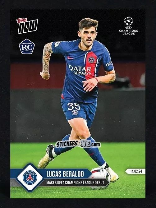 Cromo Lucas Beraldo - Now UEFA Champions League 2023-2024
 n. 94 - Topps