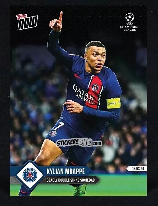 Cromo Kylian Mbappé - Now UEFA Champions League 2023-2024
 n. 100 - Topps