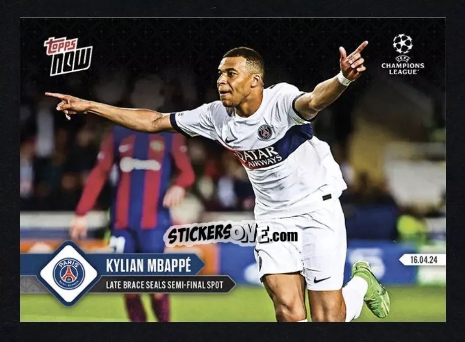 Cromo Kylian Mbappé - Now UEFA Champions League 2023-2024
 n. 118 - Topps