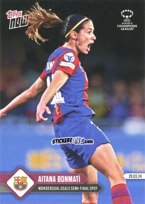 Sticker Aitana Bonmati - Now UEFA Champions League 2023-2024 Women's
 n. 16 - Topps