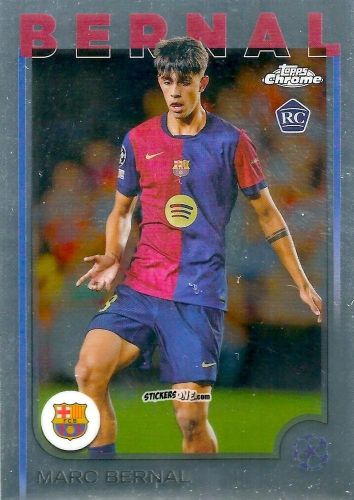 Figurina Marc Bernal - Chrome Uefa Club Competitions 2024-2025 n. 39 - Topps