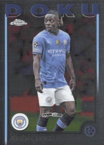 Figurina Jeremy Doku - Chrome Uefa Club Competitions 2024-2025 n. 69 - Topps