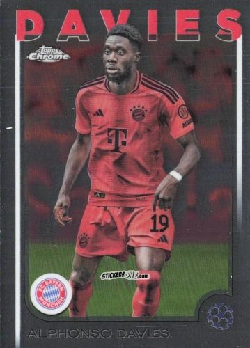 Figurina Alphonso Davies - Chrome Uefa Club Competitions 2024-2025 n. 96 - Topps