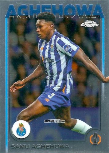 Figurina Samu Aghehowa - Chrome Uefa Club Competitions 2024-2025 n. 110 - Topps