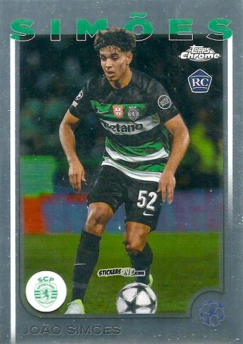 Sticker João Simões - Chrome Uefa Club Competitions 2024-2025 n. 156 - Topps