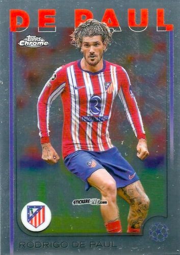 Figurina Rodrigo de Paul - Chrome Uefa Club Competitions 2024-2025 n. 192 - Topps