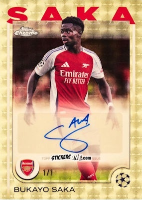 Sticker Bukayo Saka - Chrome Uefa Club Competitions 2024-2025 n. CA-BS - Topps