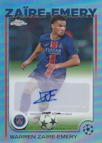 Cromo Warren Zaire-Emery - Chrome Uefa Club Competitions 2024-2025 n. CA-WZ - Topps