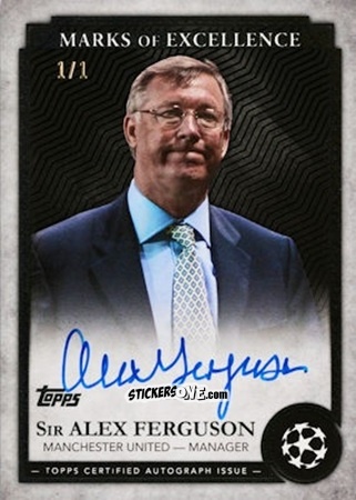 Sticker Sir Alex Ferguson - Chrome Uefa Club Competitions 2024-2025 n. EX-AF1 - Topps
