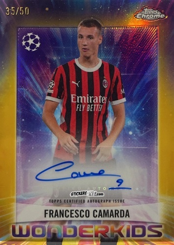 Figurina Francesco Camarda - Chrome Uefa Club Competitions 2024-2025 n. WKA-FC - Topps
