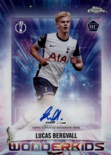 Figurina Lucas Bergvall - Chrome Uefa Club Competitions 2024-2025 n. WKA-LB - Topps