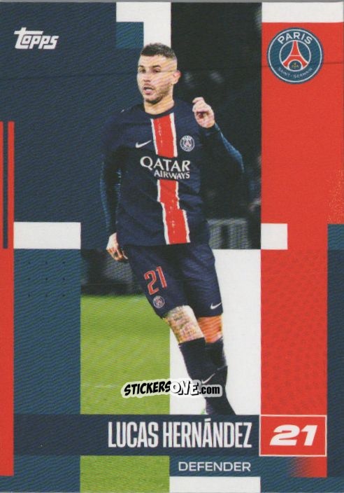 Cromo Lucas Hernández - Paris Saint-Germain 2024-2025 Team Set
 n. 11 - Topps
