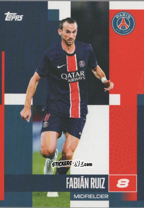 Cromo Fabián Ruiz - Paris Saint-Germain 2024-2025 Team Set
 n. 17 - Topps