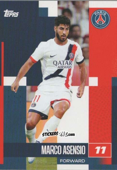 Cromo Marco Asensio - Paris Saint-Germain 2024-2025 Team Set
 n. 22 - Topps