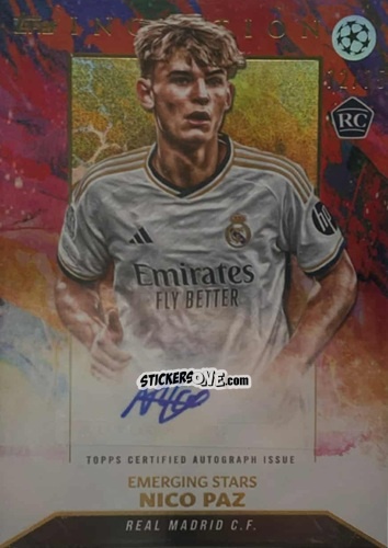 Figurina Nico Paz - Inception Uefa Club Competitions 2023-2024 n. AU5 - Topps