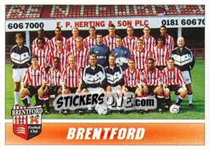 Cromo Brentford 1996/97 Squad - 1st Division 1996-1997 - Panini