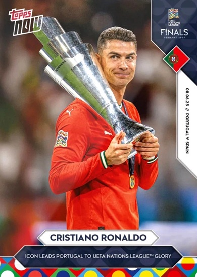 Figurina Cristiano Ronaldo With Cup - Now Nations League Finals 2024 n. 7 - Topps