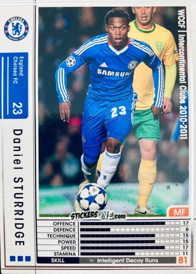 Sticker Daniel Sturridge - Sega World Club Champion Football 2010-2011
 n. EXTRA2 - Panini