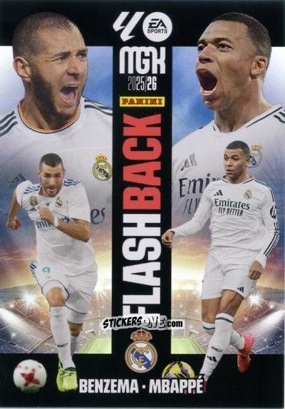 Figurina Benzema / Mbappé - Laliga 2025-2026. Megacracks n. 425 - Panini