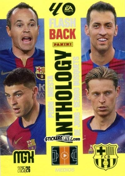 Sticker Iniesta / Sergio Busquets / Pedri / de Jong - Laliga 2025-2026. Megacracks n. 435 - Panini