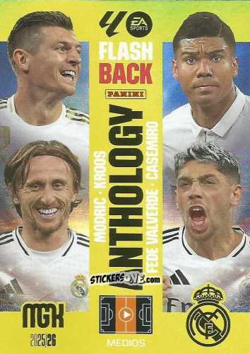 Figurina Kross / Casemiro / Modric / Fede Valverde - Laliga 2025-2026. Megacracks n. 436 - Panini