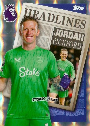 Sticker Jordan Pickford - Premier League 2026 Trading Cards
 n. 445 - Topps