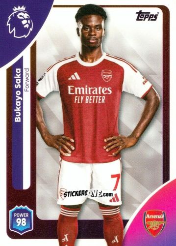 Sticker Bukayo Saka - Premier League 2026 Trading Cards
 n. 12 - Topps