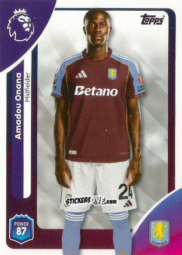Cromo Amadou Onana - Premier League 2026 Trading Cards
 n. 26 - Topps