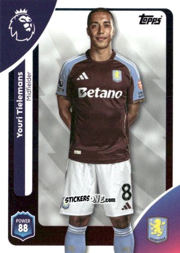 Cromo Youri Tielemans - Premier League 2026 Trading Cards
 n. 28 - Topps