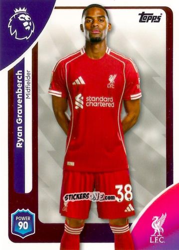 Sticker Ryan Gravenberch - Premier League 2026 Trading Cards
 n. 169 - Topps
