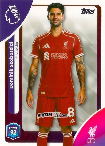 Sticker Dominik Szoboszlai - Premier League 2026 Trading Cards
 n. 171 - Topps