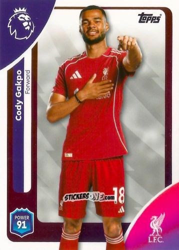 Figurina Cody Gakpo - Premier League 2026 Trading Cards
 n. 175 - Topps