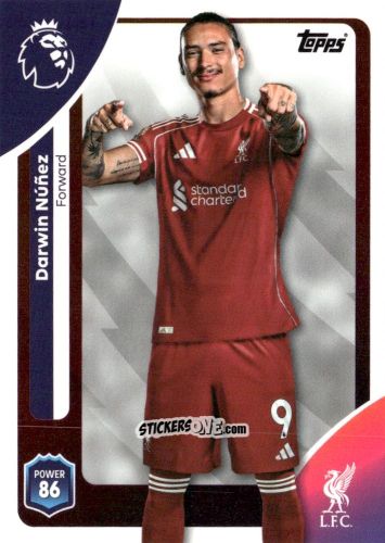 Cromo Darwin Núñez - Premier League 2026 Trading Cards
 n. 177 - Topps