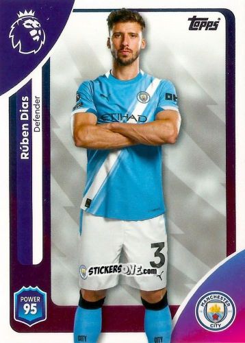 Cromo Rúben Dias - Premier League 2026 Trading Cards
 n. 183 - Topps