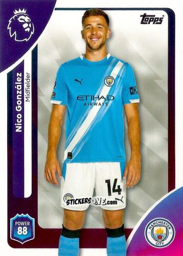 Cromo Nico González - Premier League 2026 Trading Cards
 n. 187 - Topps