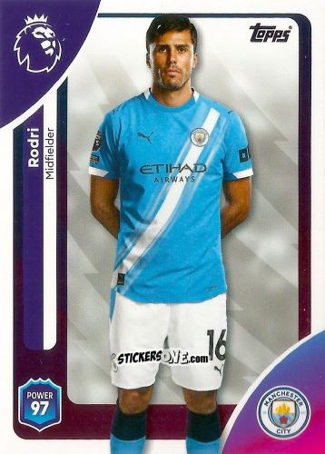 Cromo Rodri - Premier League 2026 Trading Cards
 n. 188 - Topps