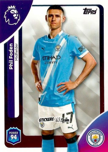 Sticker Phil Foden - Premier League 2026 Trading Cards
 n. 190 - Topps