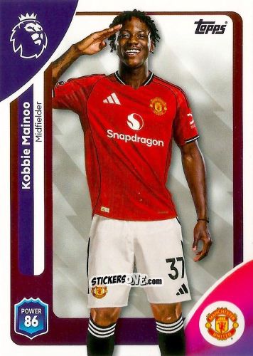 Figurina Kobbie Mainoo - Premier League 2026 Trading Cards
 n. 206 - Topps