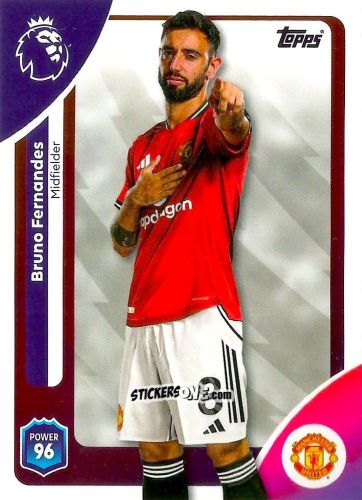 Sticker Bruno Fernandes - Premier League 2026 Trading Cards
 n. 208 - Topps