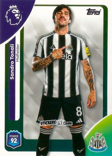 Figurina Sandro Tonali - Premier League 2026 Trading Cards
 n. 225 - Topps