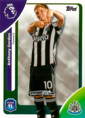 Cromo Anthony Gordon - Premier League 2026 Trading Cards
 n. 230 - Topps