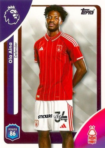 Figurina Ola Aina - Premier League 2026 Trading Cards
 n. 238 - Topps
