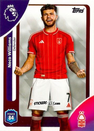 Sticker Neco Williams - Premier League 2026 Trading Cards
 n. 240 - Topps