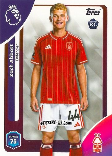 Sticker Zach Abbott - Premier League 2026 Trading Cards
 n. 241 - Topps