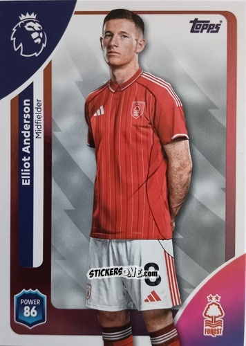Cromo Elliot Anderson - Premier League 2026 Trading Cards
 n. 244 - Topps