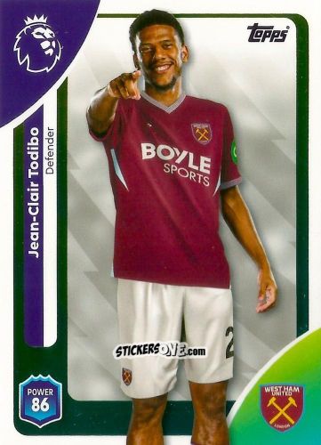 Figurina Jean-Clair Todibo - Premier League 2026 Trading Cards
 n. 273 - Topps