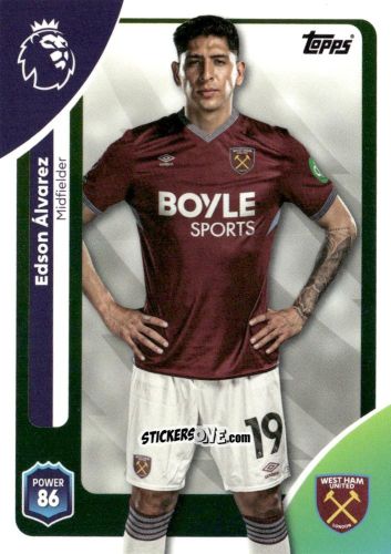 Figurina Edson Álvarez - Premier League 2026 Trading Cards
 n. 279 - Topps