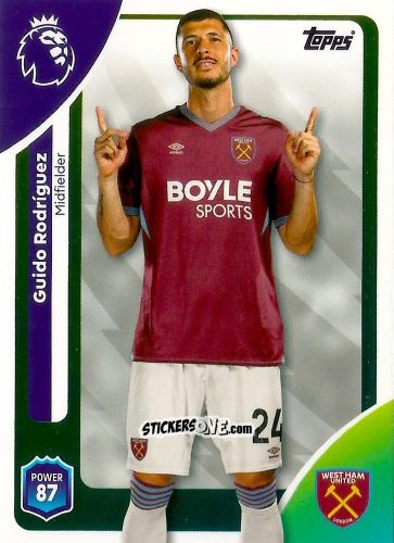 Figurina Guido Rodríguez - Premier League 2026 Trading Cards
 n. 280 - Topps